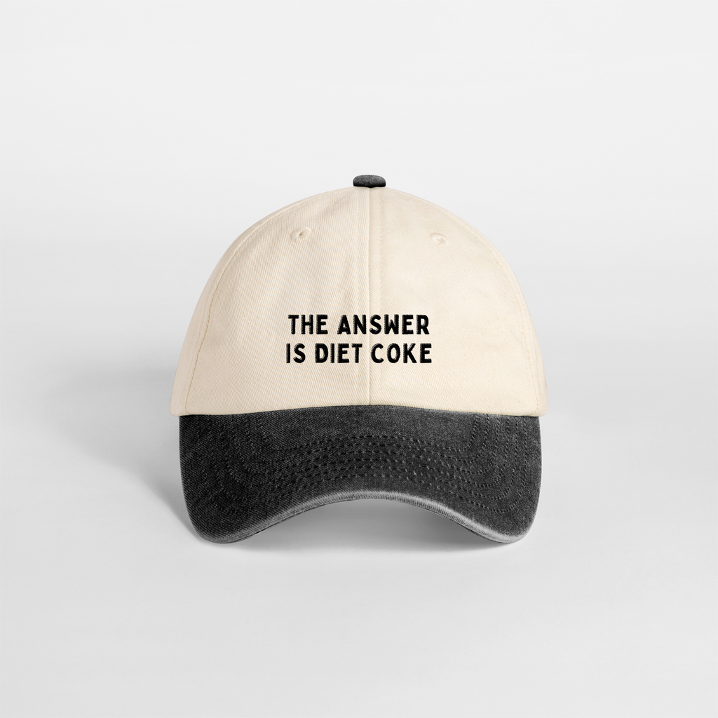 The Answer Is Diet Coke | Vintage Two Tone Cap: Vintage Sand