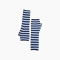 Navy Blue/Denim Blue Long Striped Wrist Warmer: One Size