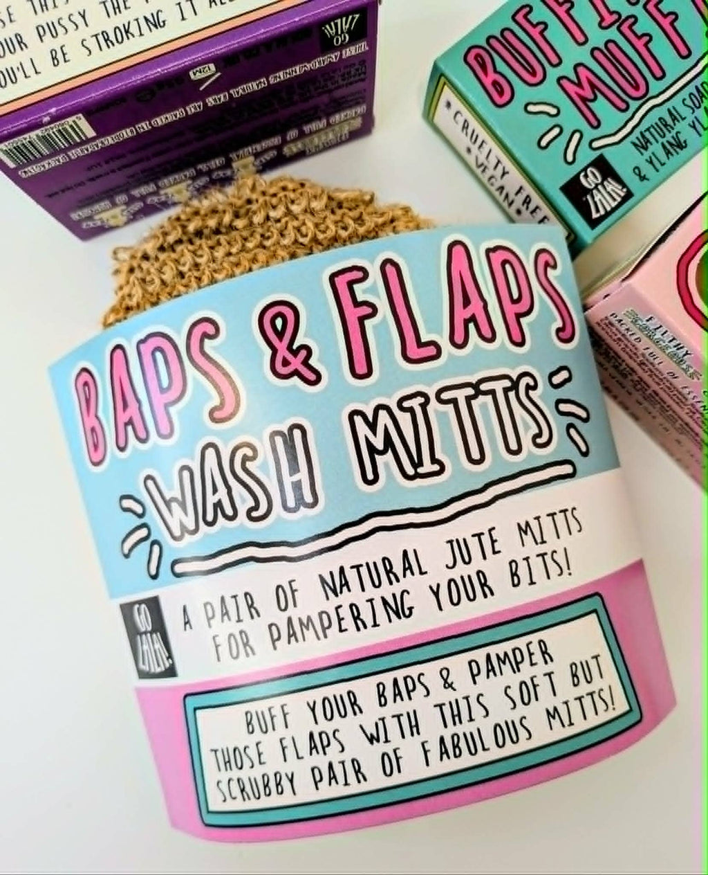 Baps & Flaps Mitts - Natural Jute Bath Mitts