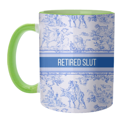 Mugs 'Retired Slut' by Lilly Rose: Mug Colour Inner & Handle 11oz - Black