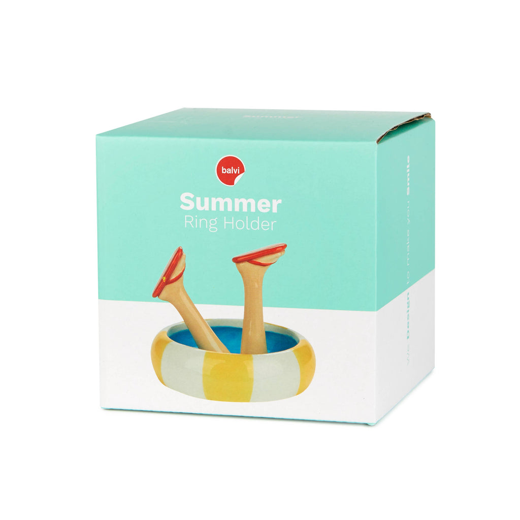 Balvi Ceramic Legs Ring Holder - Summer | Flip Flops