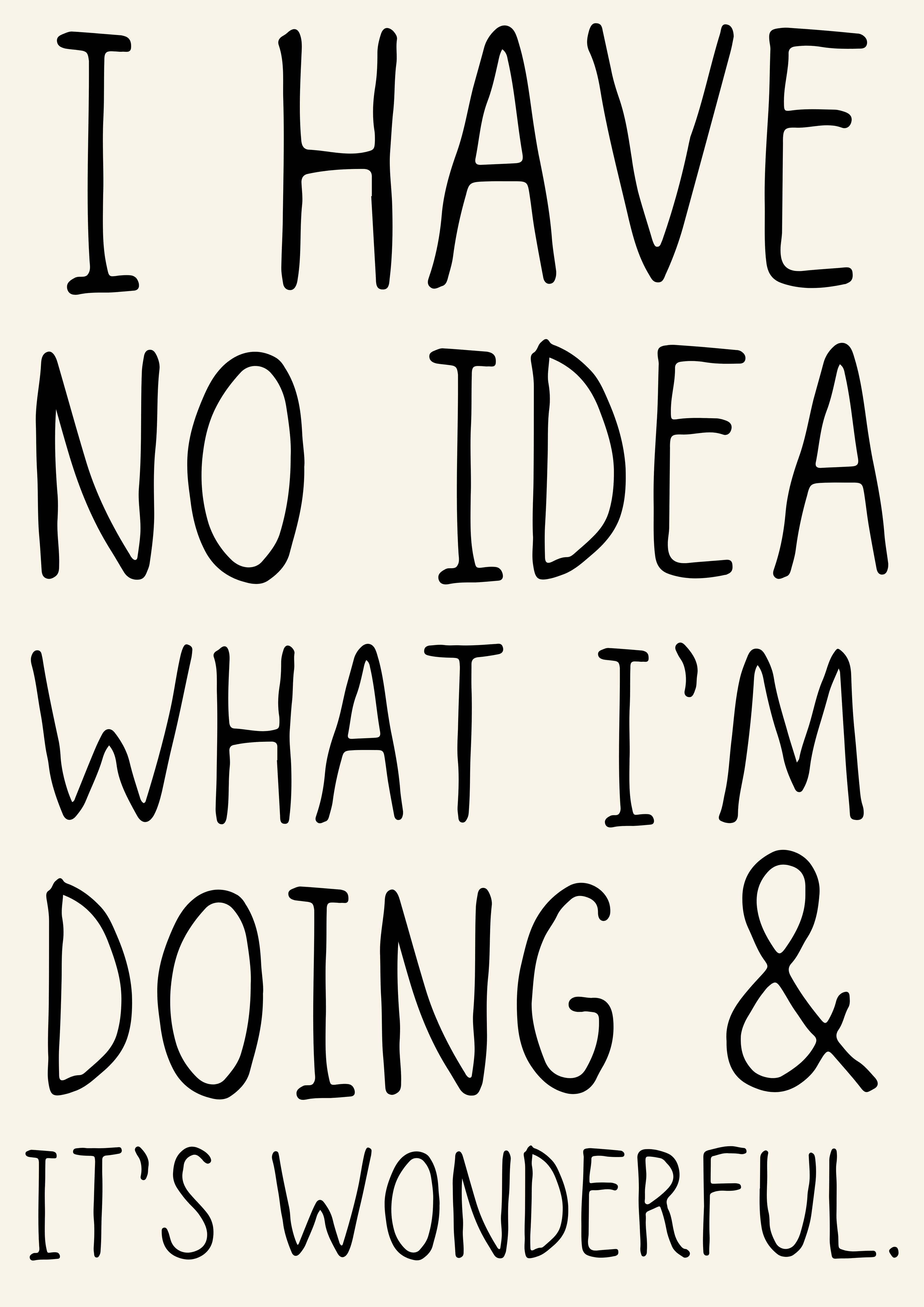 I have no idea what I’m doing & it’s wonderful print: A3