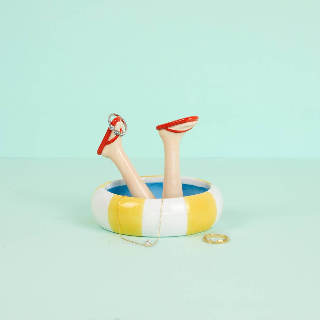 Balvi Ceramic Legs Ring Holder - Summer | Flip Flops