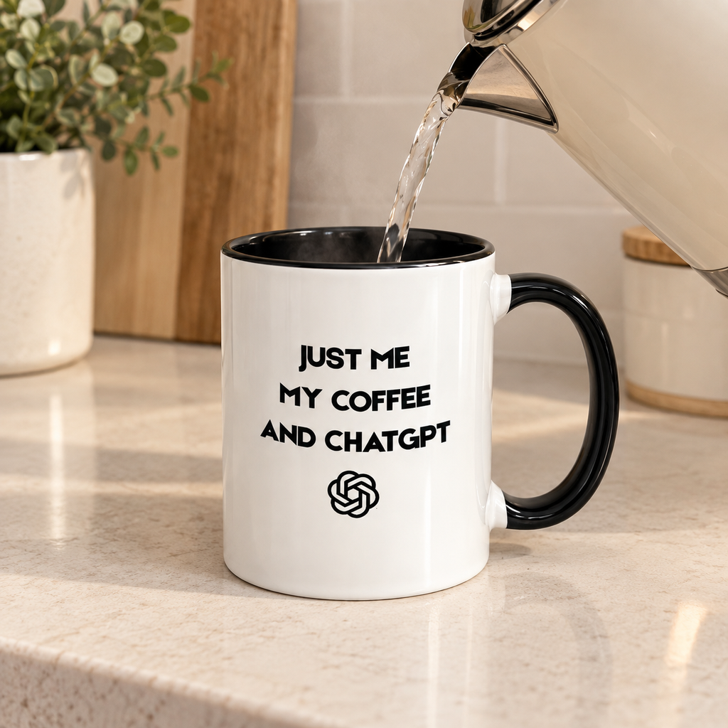 Just me, my coffee and chatGPT Mug