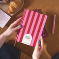 2027 Diary | A5 Hardcover Week to View | Pink & Red Stripe