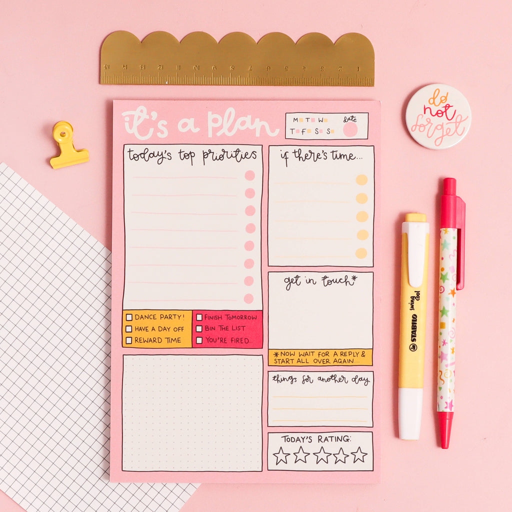 A5 notepad - daily planner - it’s a plan