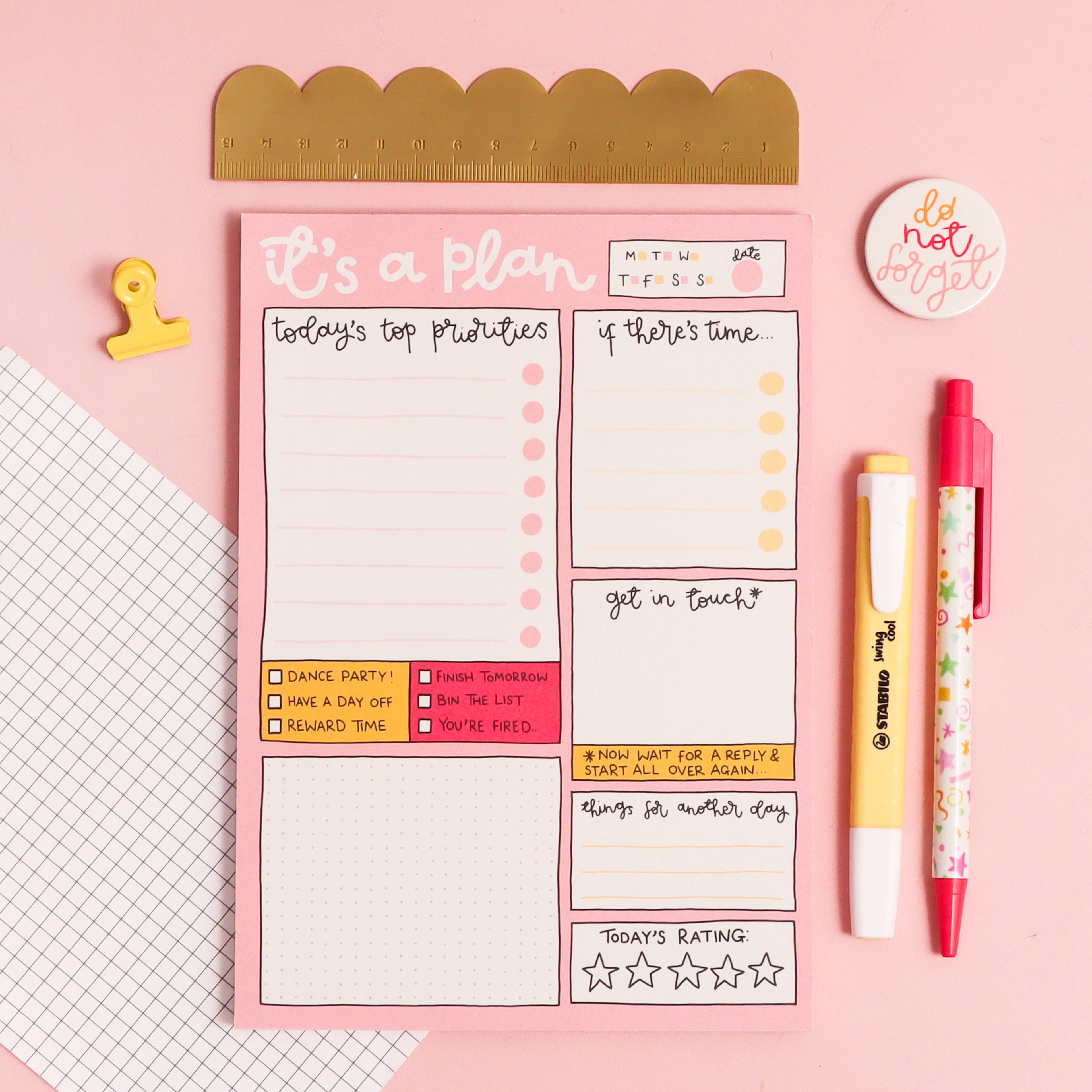 A5 notepad - daily planner - it’s a plan