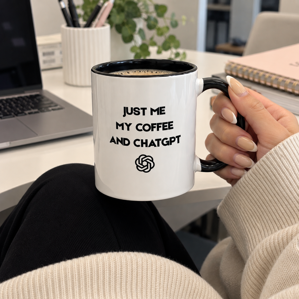 Just me, my coffee and chatGPT Mug