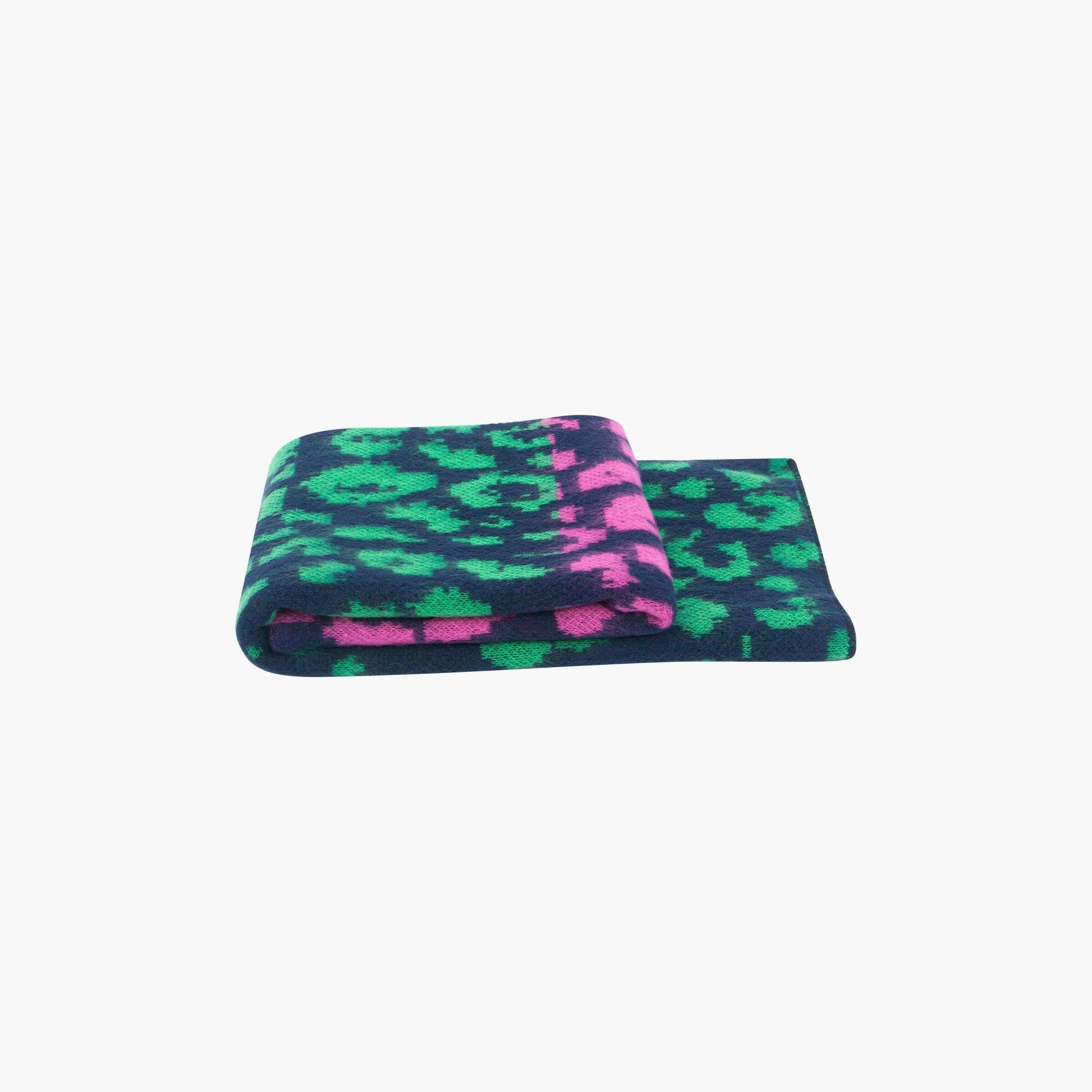 Kyra Navy Blue Leopard Heavyweight Scarf