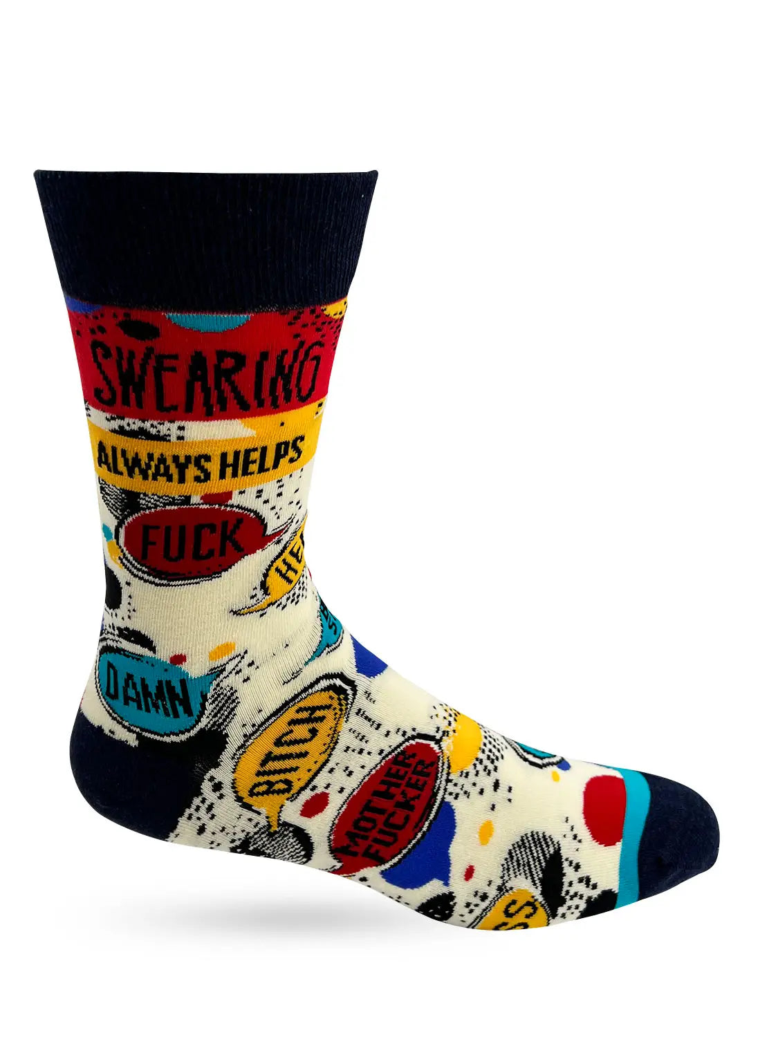 Swearing Always Helps Men's Novelty Crew Socks
