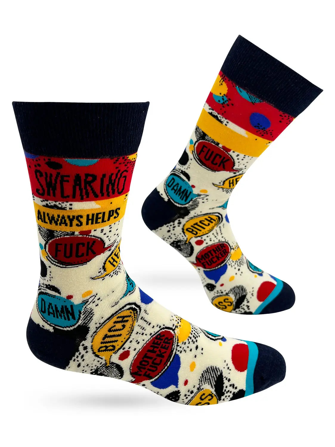 Swearing Always Helps Men's Novelty Crew Socks
