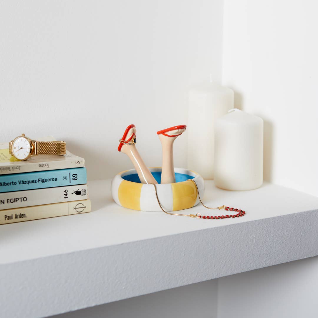 Balvi Ceramic Legs Ring Holder - Summer | Flip Flops