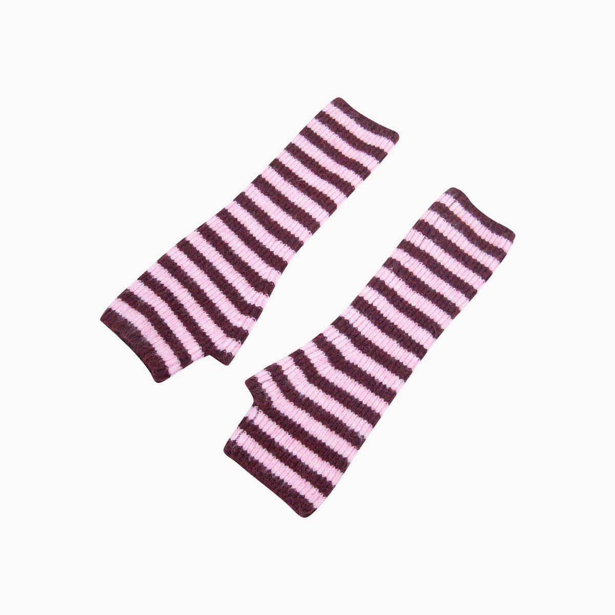 Berry/Pink Long Striped Wrist Warmer: One Size
