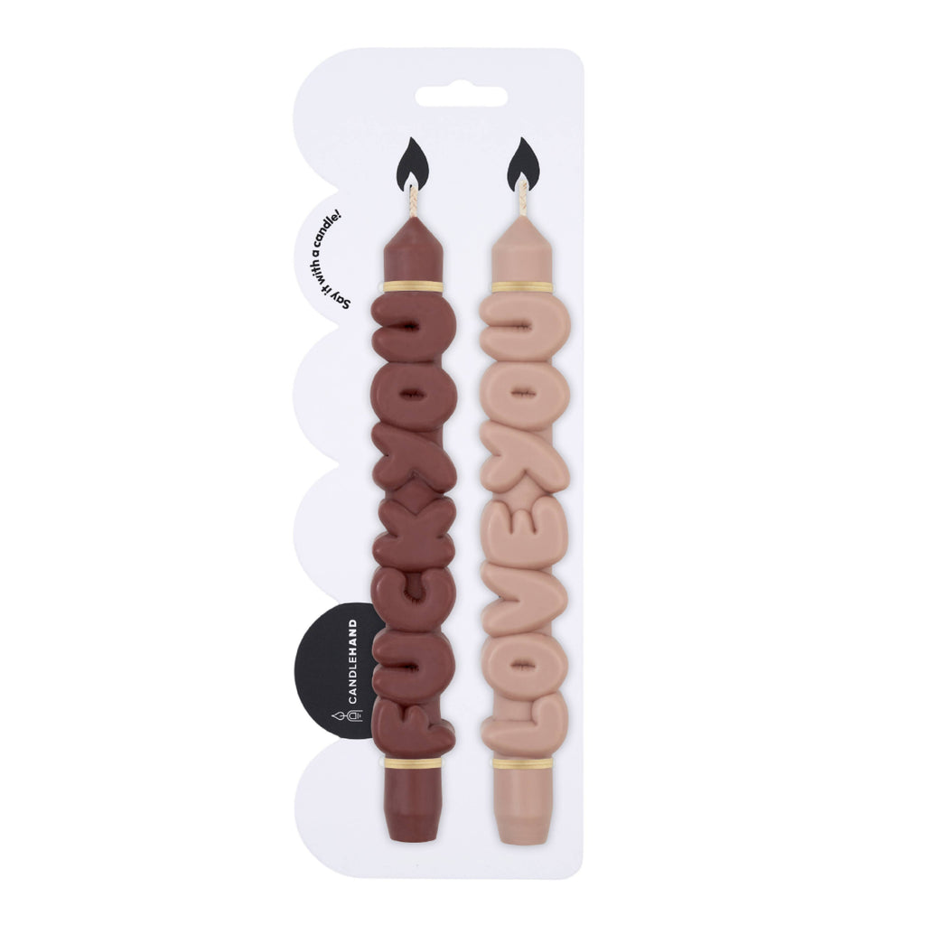 CandleHand Taper Candle Set | Mixed Signals Mocha & Cream