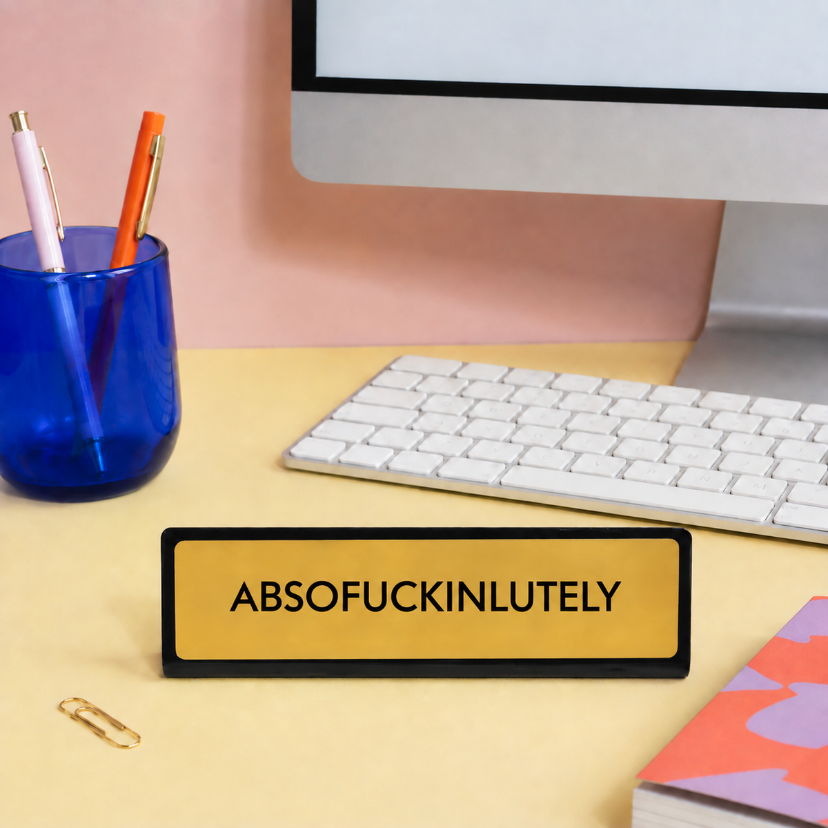 Absofuckinlutely Desk Plate Sign: Medium