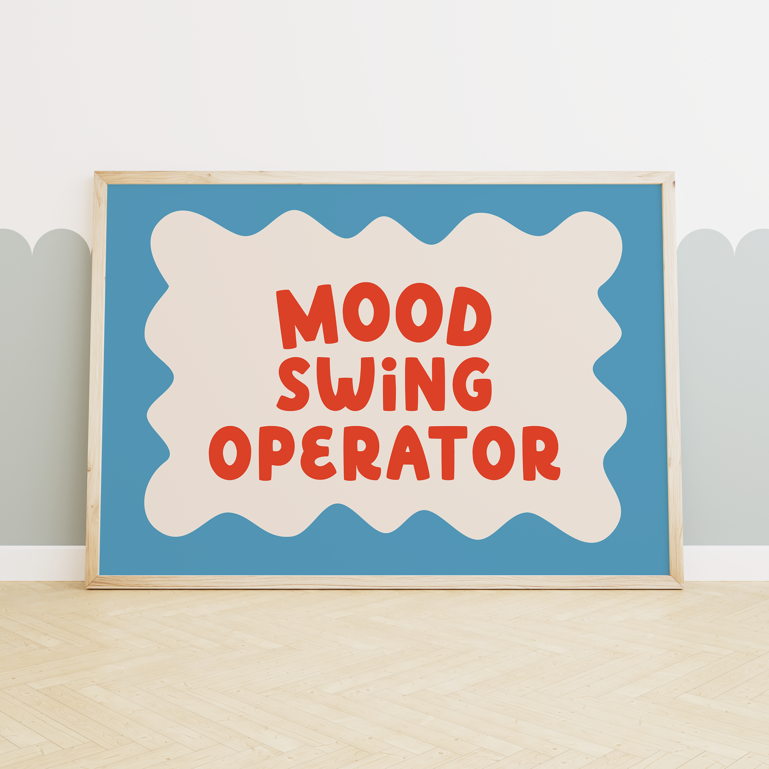 Mood Swing Operator | Denim, Lobster and Cream | Art Print: A3