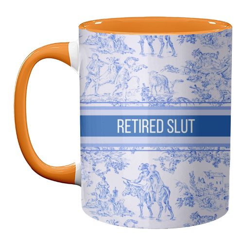 Mugs 'Retired Slut' by Lilly Rose: Mug Colour Inner & Handle 11oz - Black