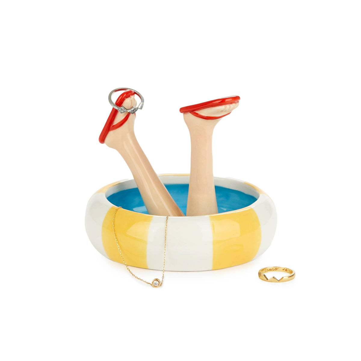 Balvi Ceramic Legs Ring Holder - Summer | Flip Flops