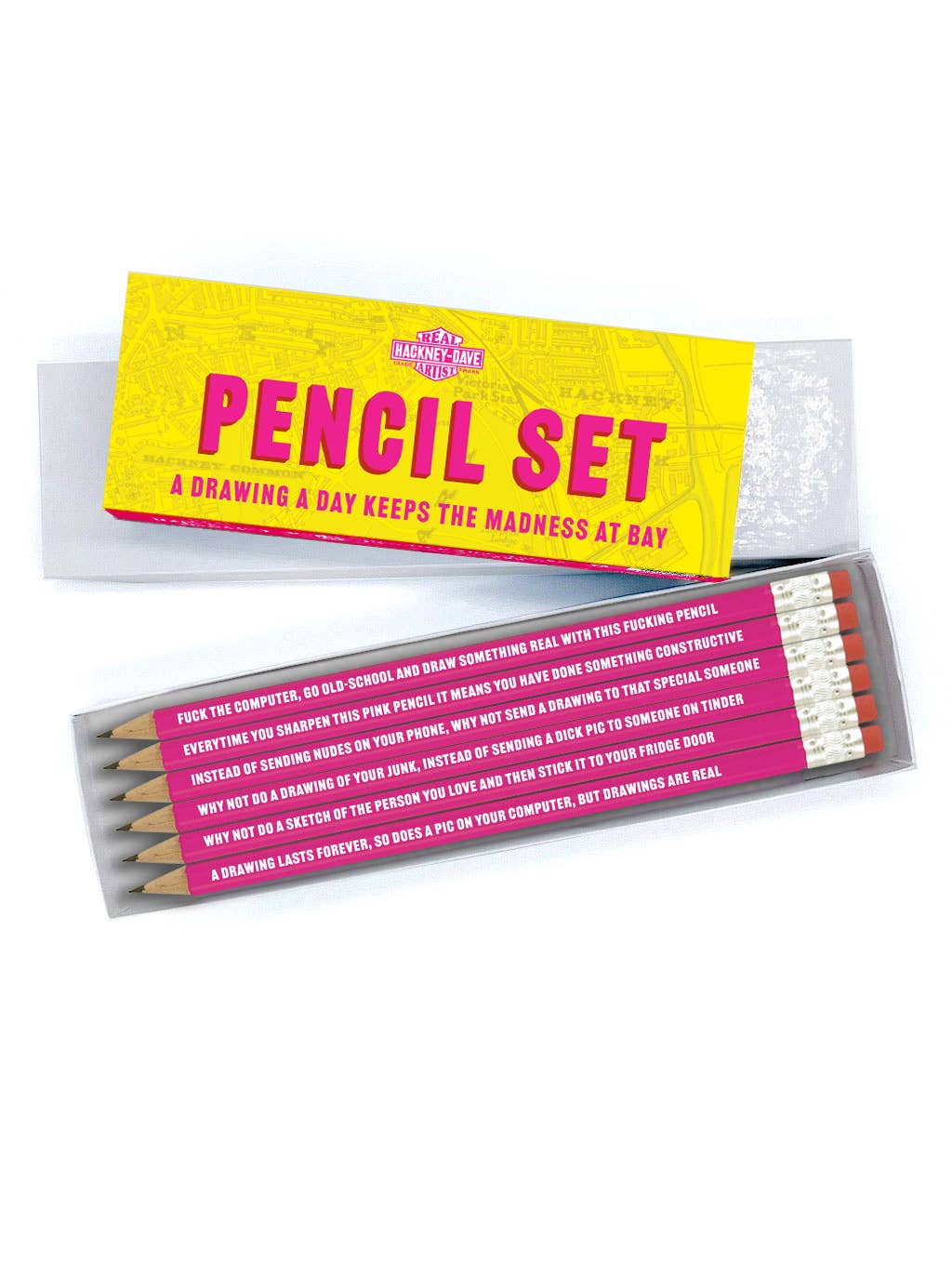 Funny Gift - Real Hackney Dave A Drawing A Day Pencil Set
