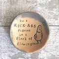 Kick-Ass Pigeon Ceramic Dish – Handmade Trinket Dish