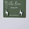 Tarnish Resistant Lightning Bolt Studs: Silver
