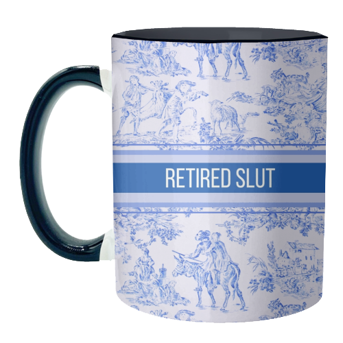 Mugs 'Retired Slut' by Lilly Rose: Mug Colour Inner & Handle 11oz - Black