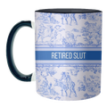 Mugs 'Retired Slut' by Lilly Rose: Mug Colour Inner & Handle 11oz - Black