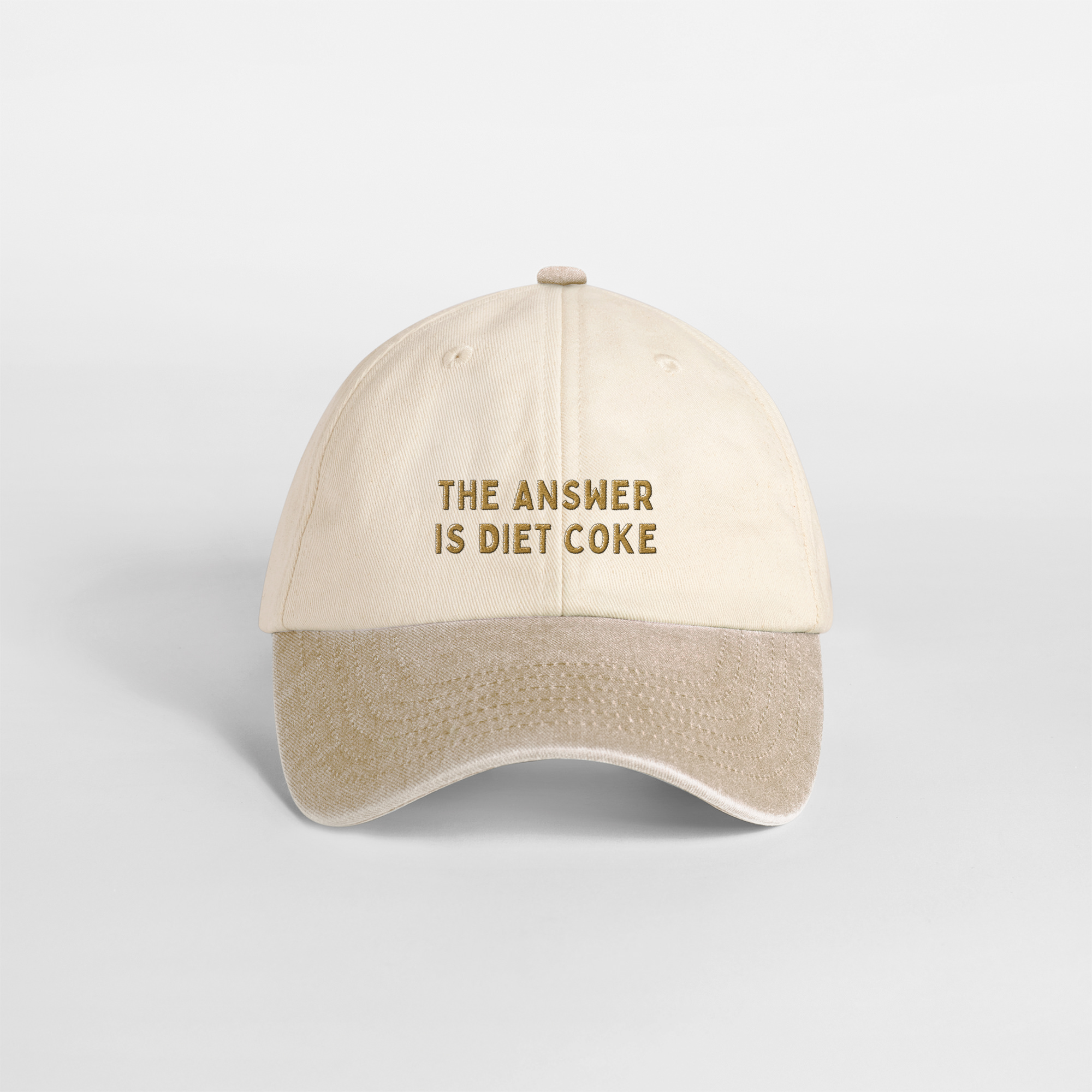 The Answer Is Diet Coke | Vintage Two Tone Cap: Vintage Sand