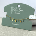 Tarnish Resistant Teardrop and Green Bead Bracelet