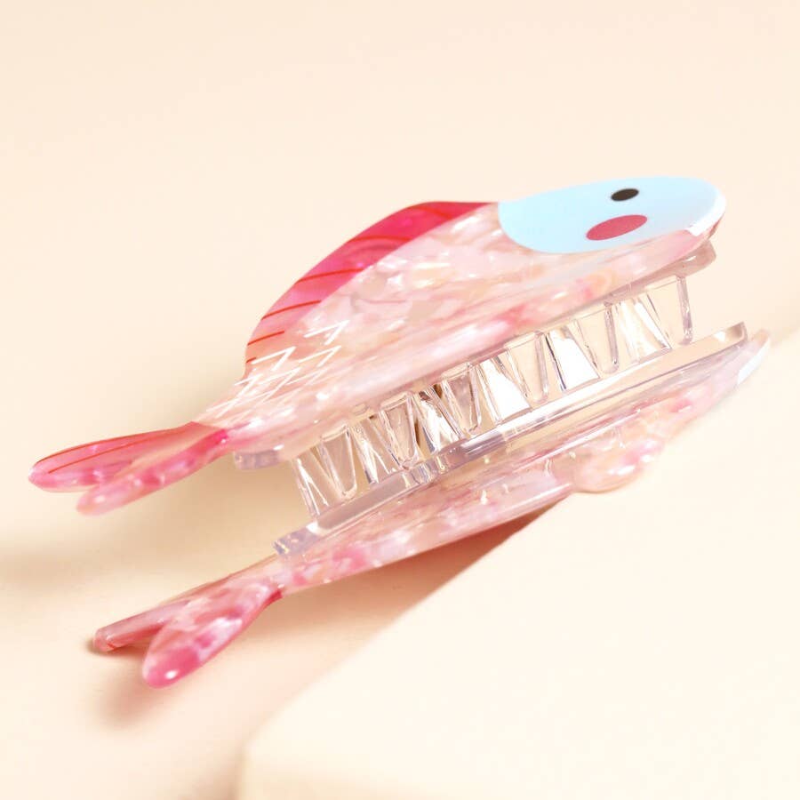 Pink Resin Large Fish Hair Clip