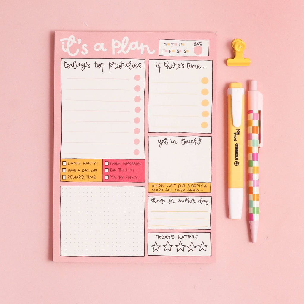 A5 notepad - daily planner - it’s a plan