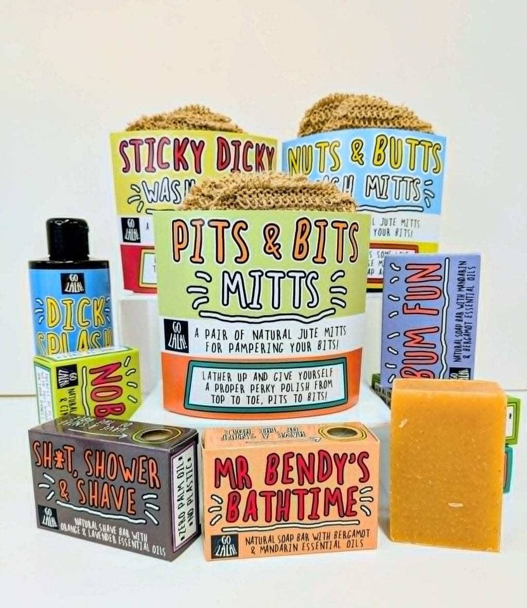 Tits 'n' Bits Mitts - Natural Jute Bath Mitts