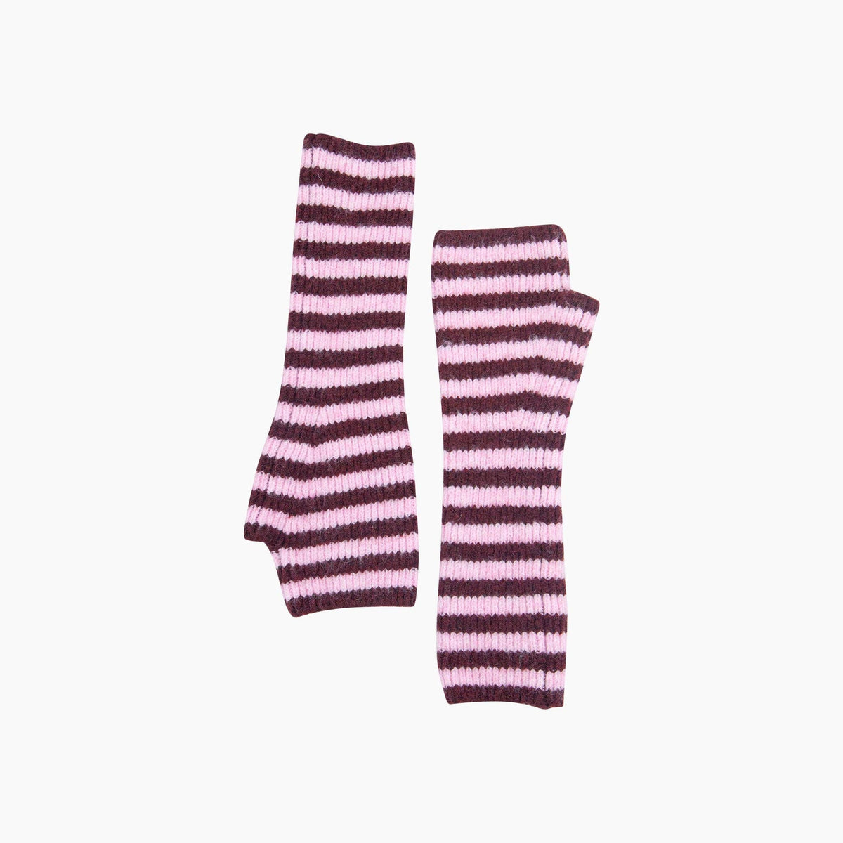 Berry/Pink Long Striped Wrist Warmer: One Size