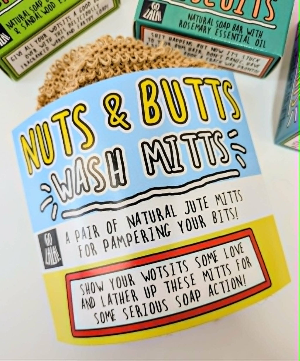 Nuts & Butts Mitts - Natural Jute Bath Mitts