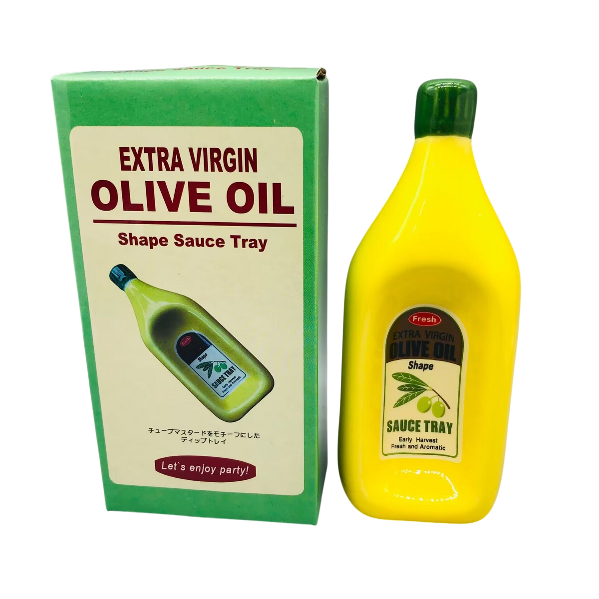 Ceramic Sauce Bottle Dish | Fun Condiment Plate: Olive Oil