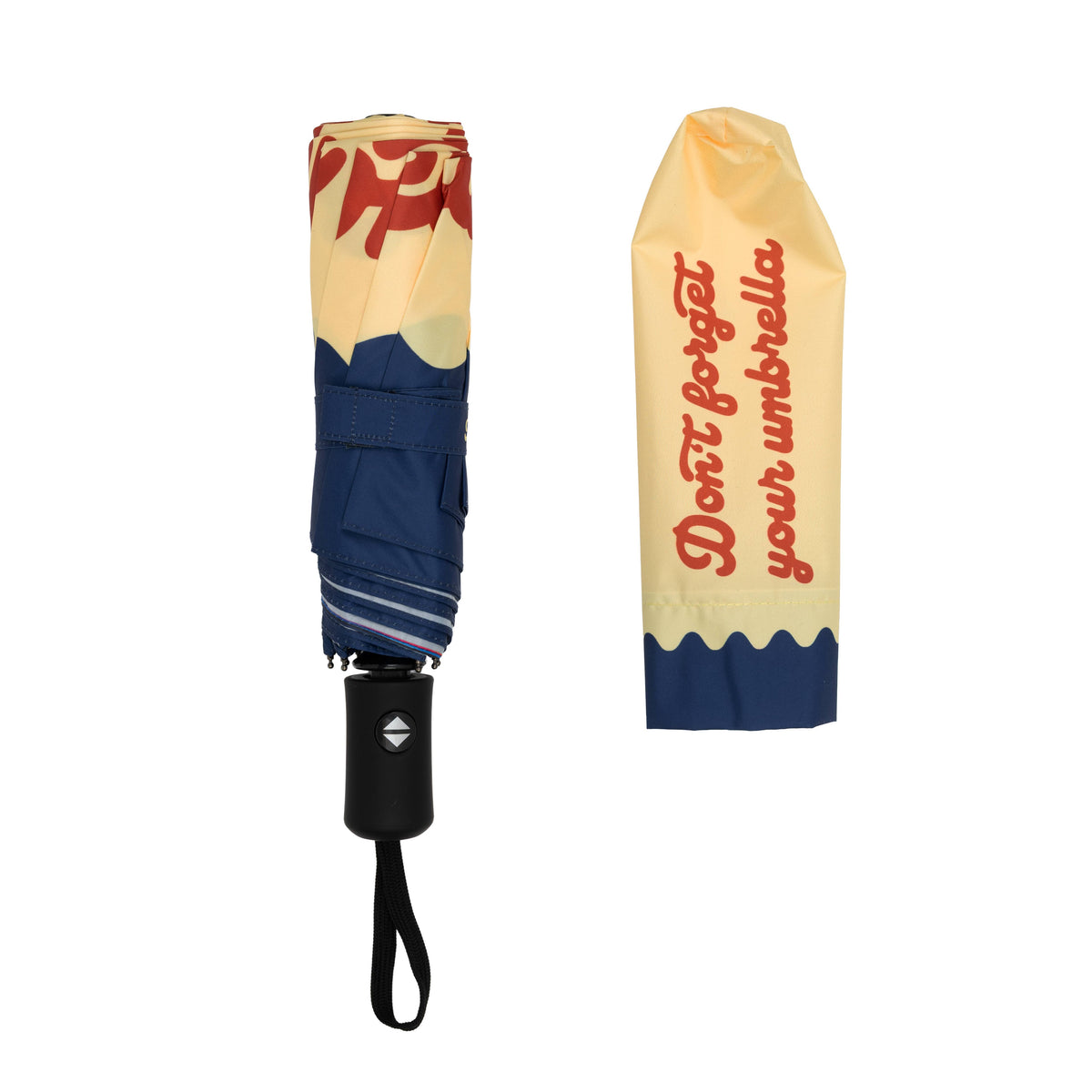 Folding umbrella "don't forget your umbrella"