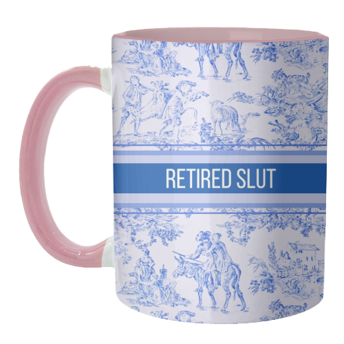 Mugs 'Retired Slut' by Lilly Rose: Mug Colour Inner & Handle 11oz - Black