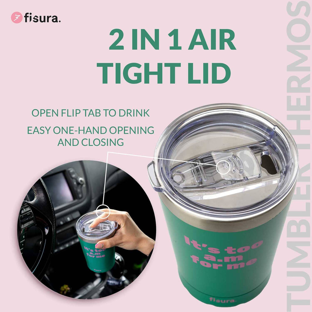 Thermal Mug "Its Too Am For Me" Green