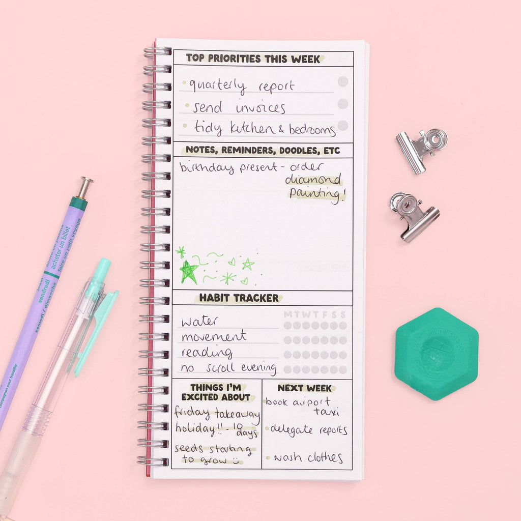 Ringbound Week Planner - Pink & Orange