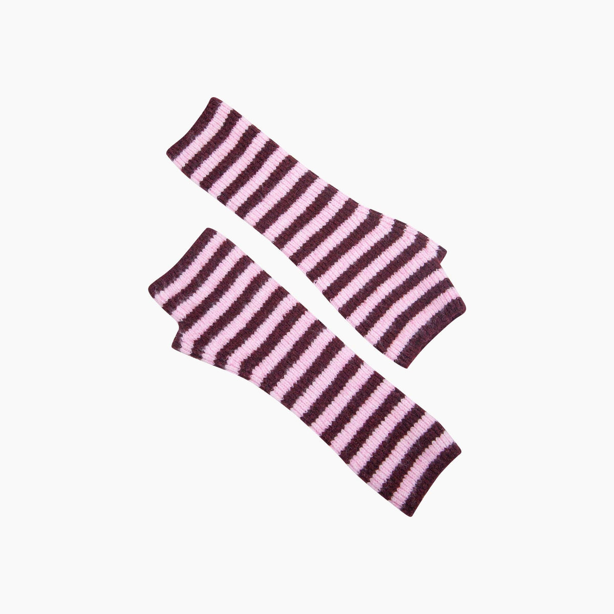 Berry/Pink Long Striped Wrist Warmer: One Size