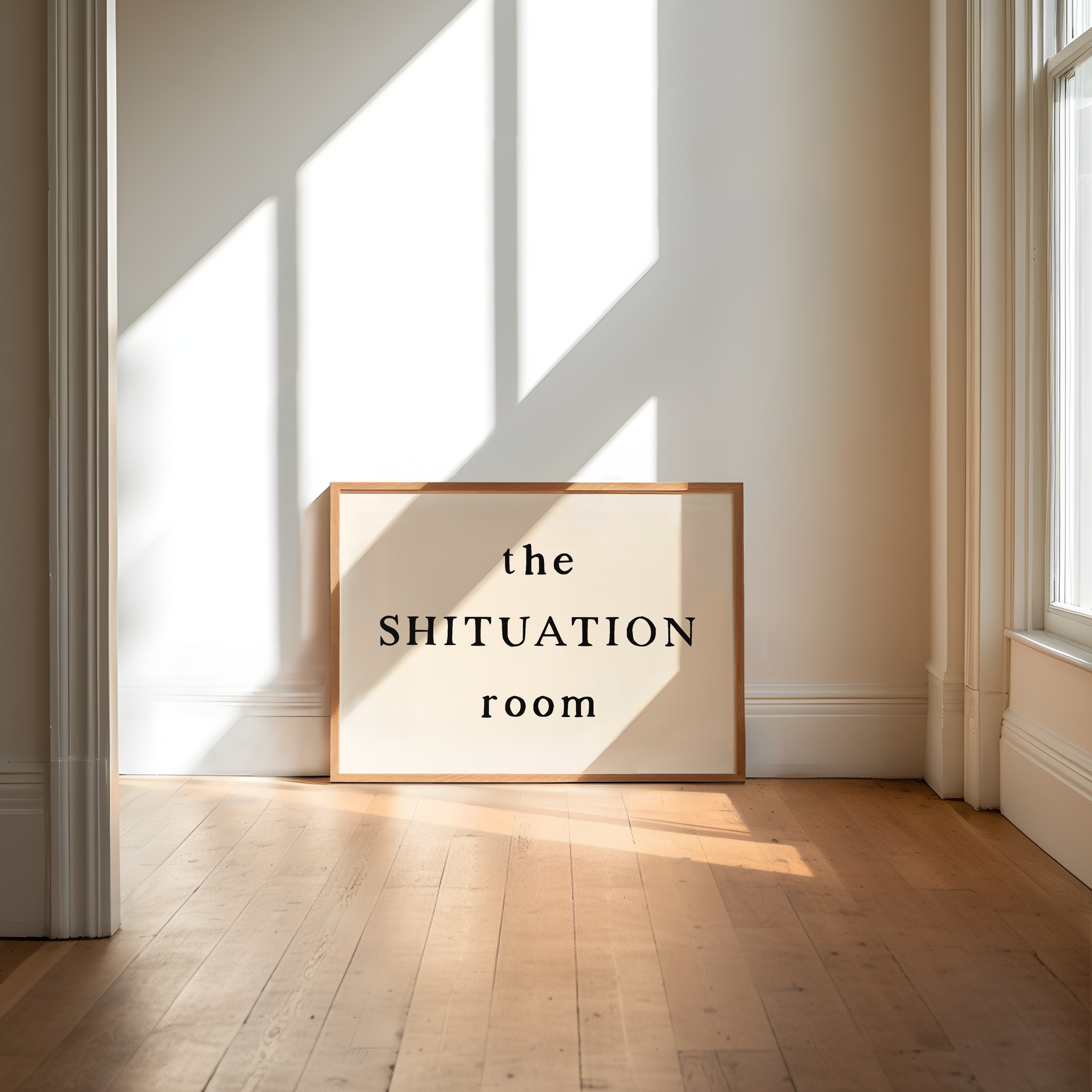 This Shituation Room | Art Print: Black & Cream A3