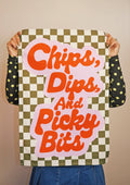 Chips, Dips & Picky Bits Tea Towel