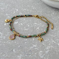 Tarnish Resistant Seascape Beaded Charm Bracelet
